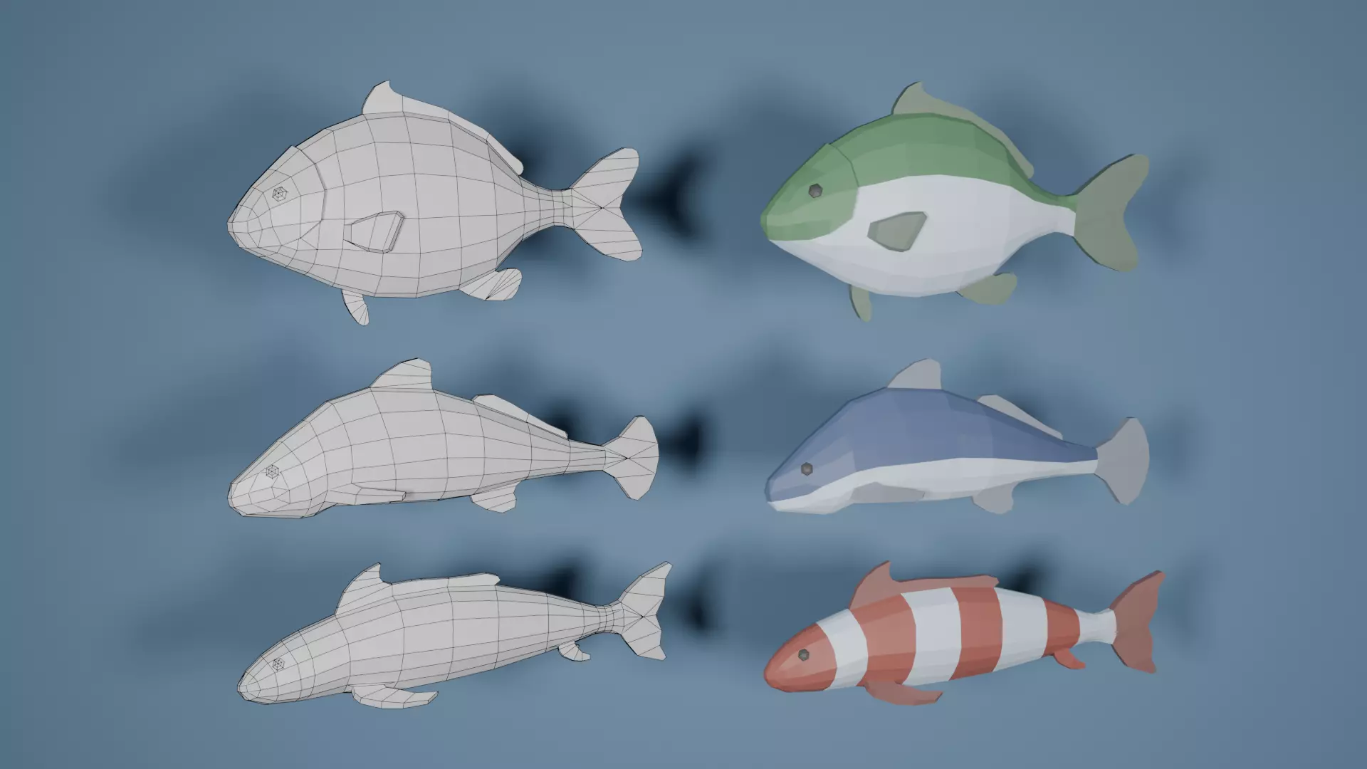 Low Poly Fish Free low-poly 3D model_0