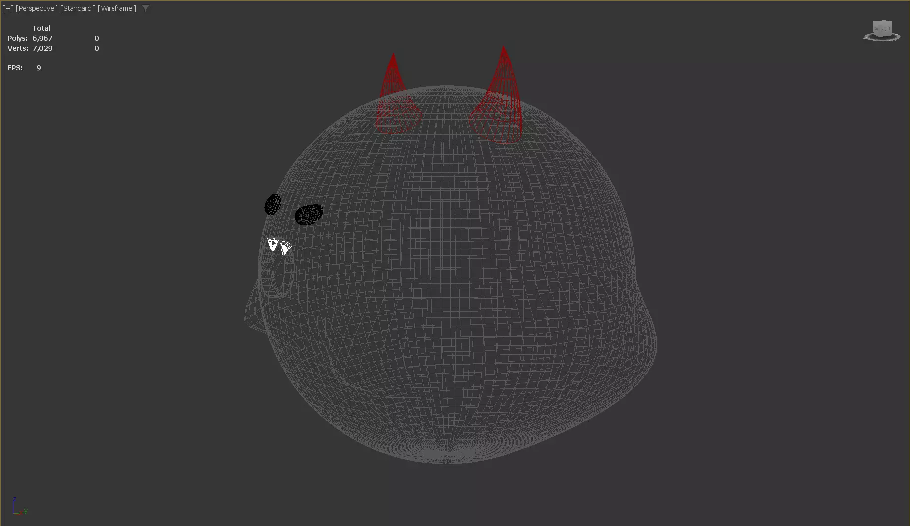 Stylized Low-Poly Cute Demon Ghost Low-poly 3D model_10