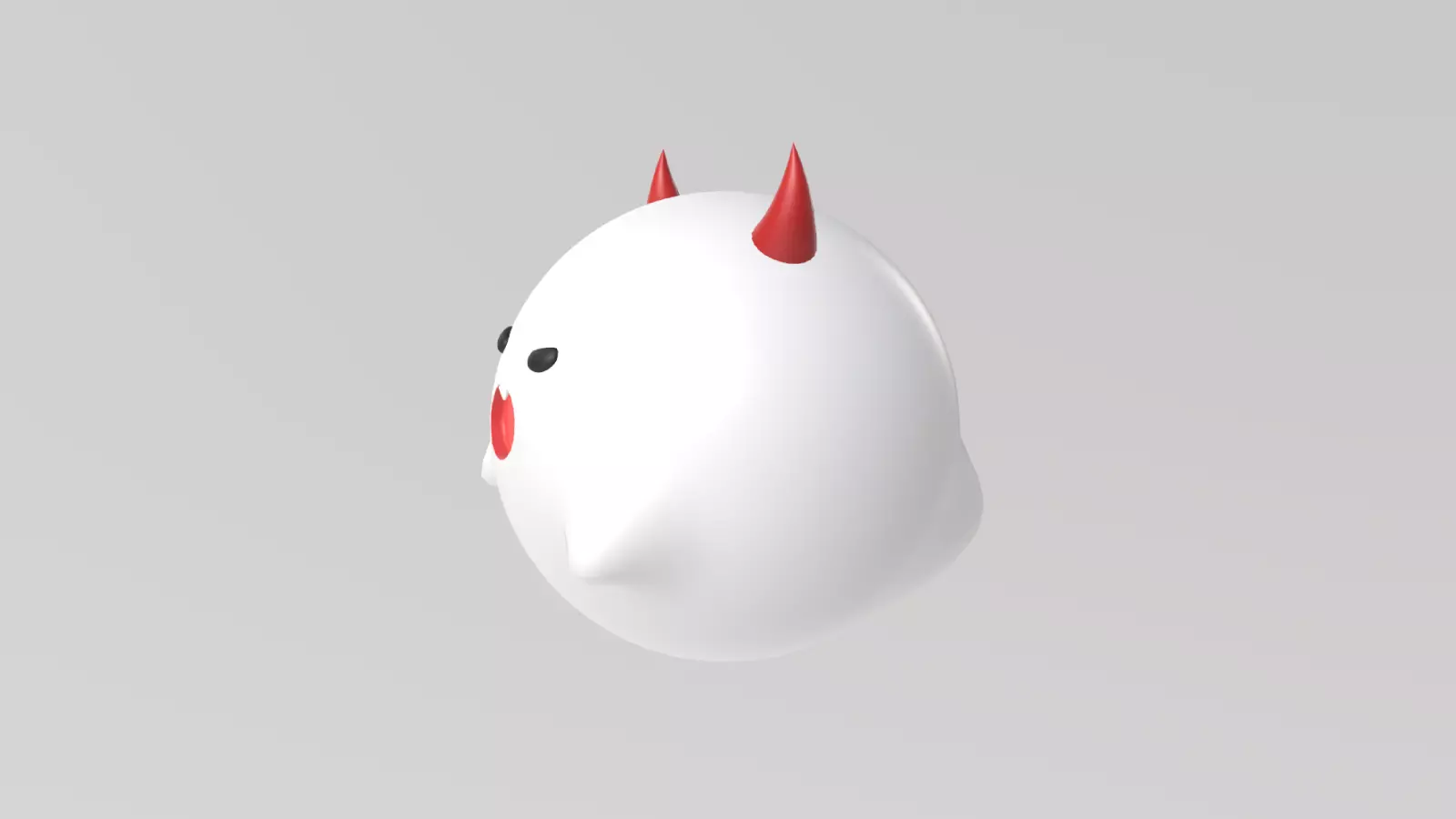 Stylized Low-Poly Cute Demon Ghost Low-poly 3D model_3