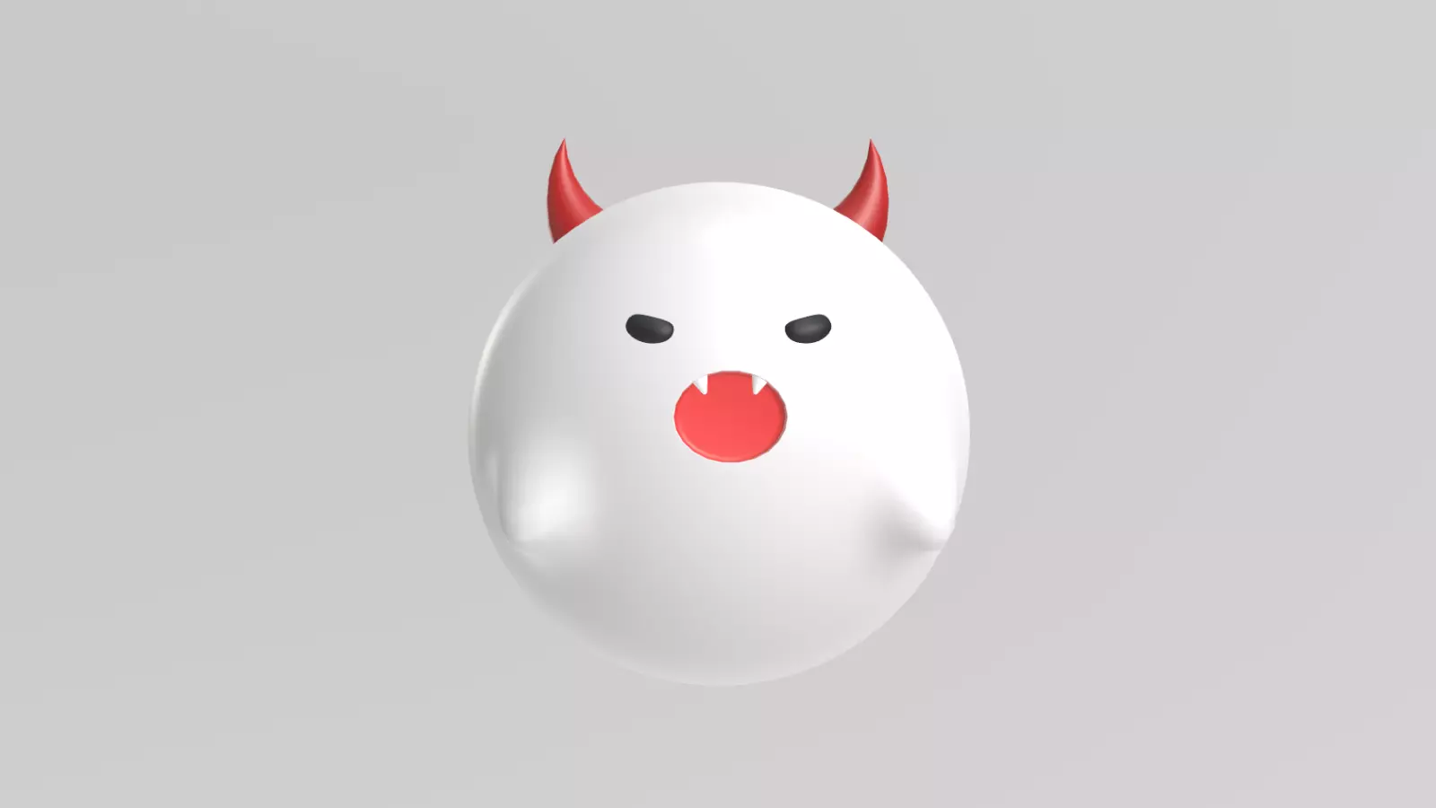 Stylized Low-Poly Cute Demon Ghost Low-poly 3D model_4