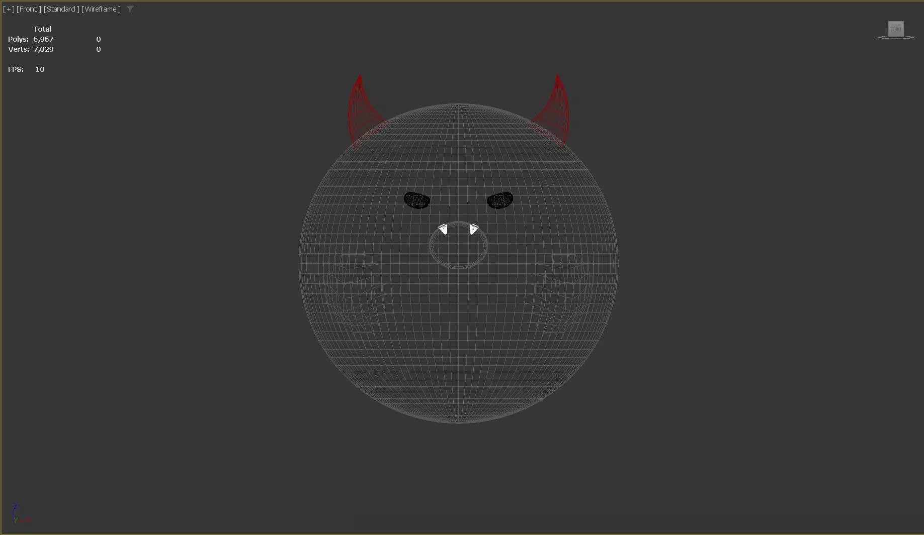 Stylized Low-Poly Cute Demon Ghost Low-poly 3D model_11