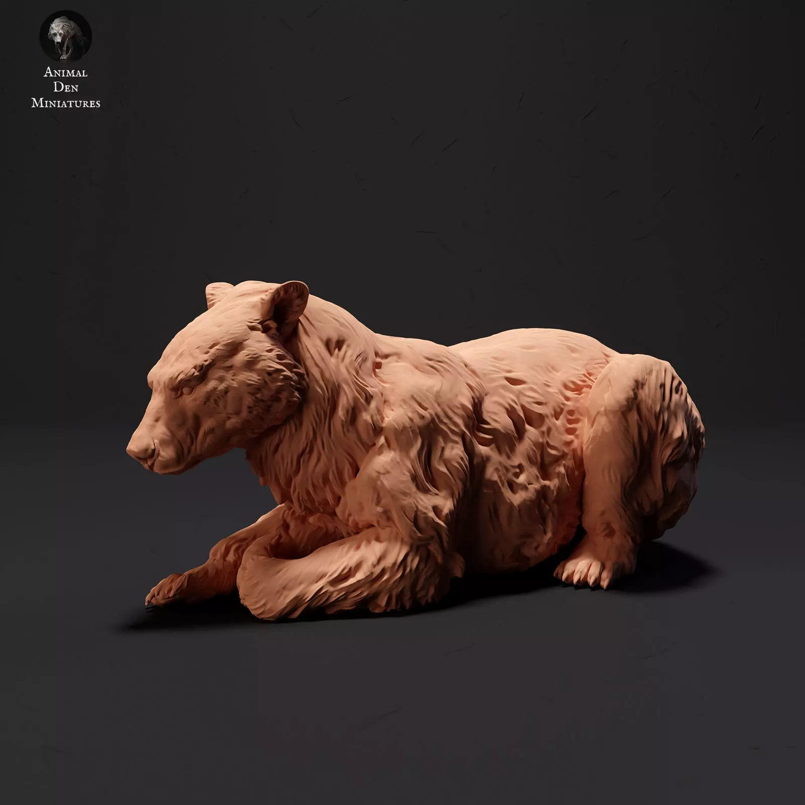Black Bear Lying  3D print model_1