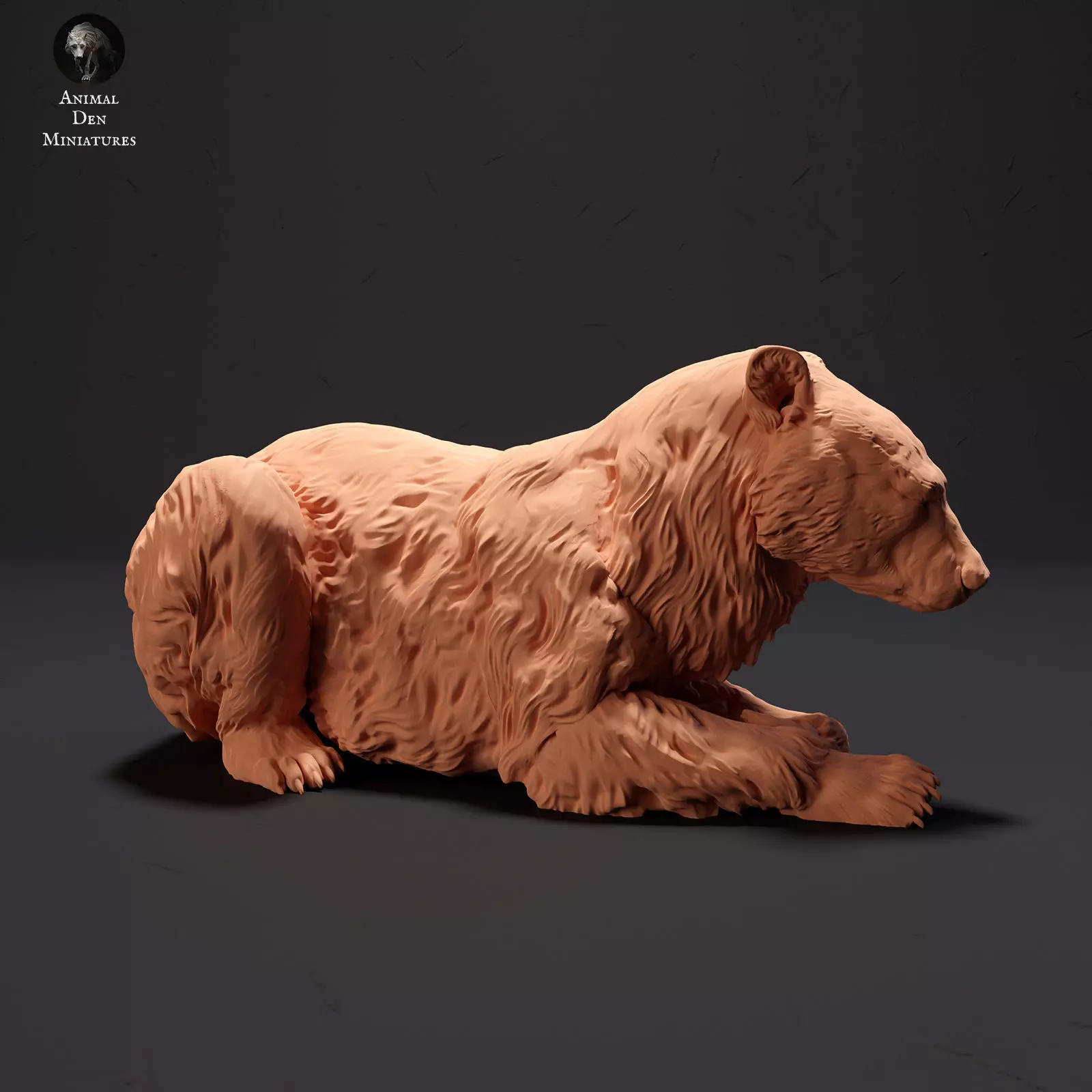 Black Bear Lying  3D print model_2
