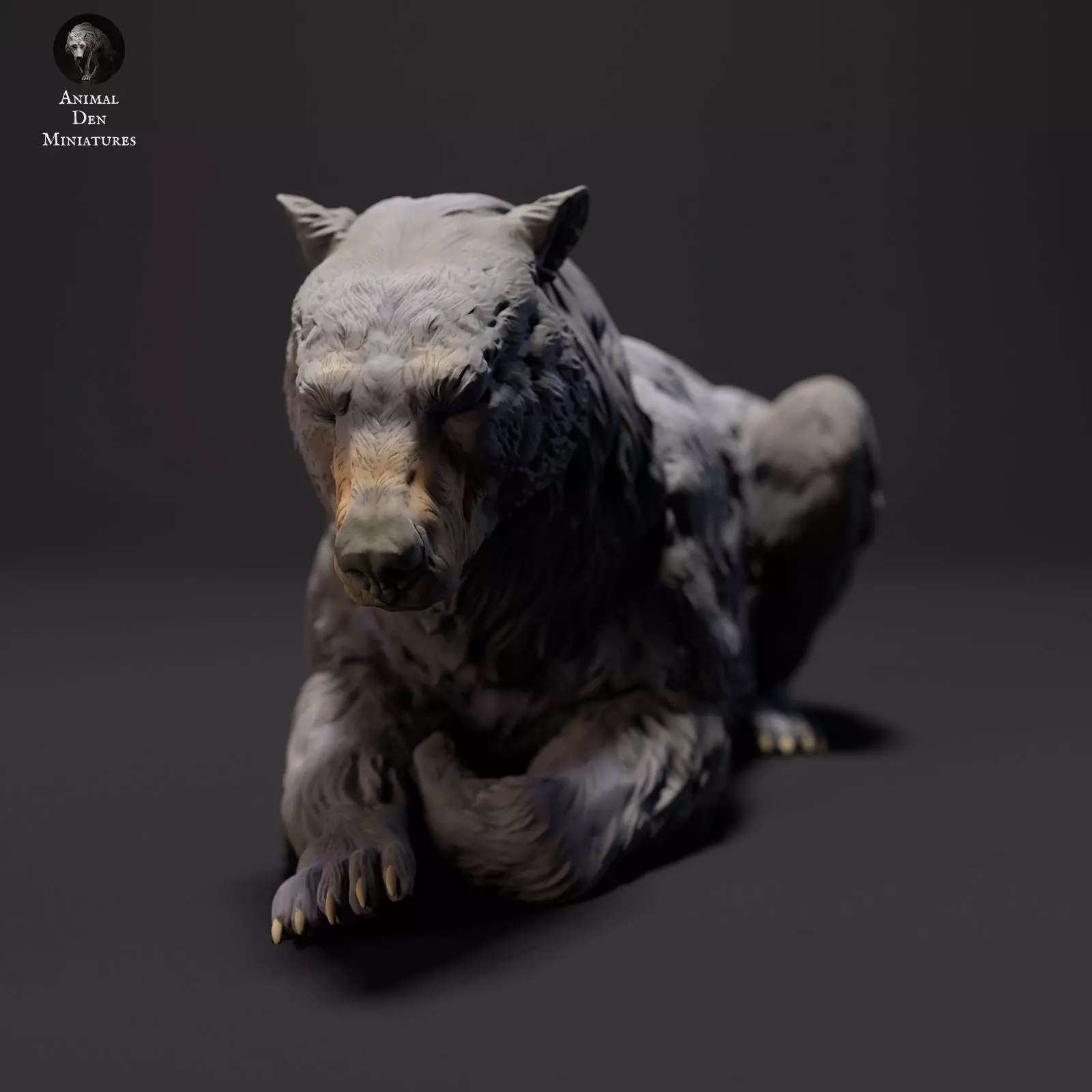 Black Bear Lying  3D print model_0