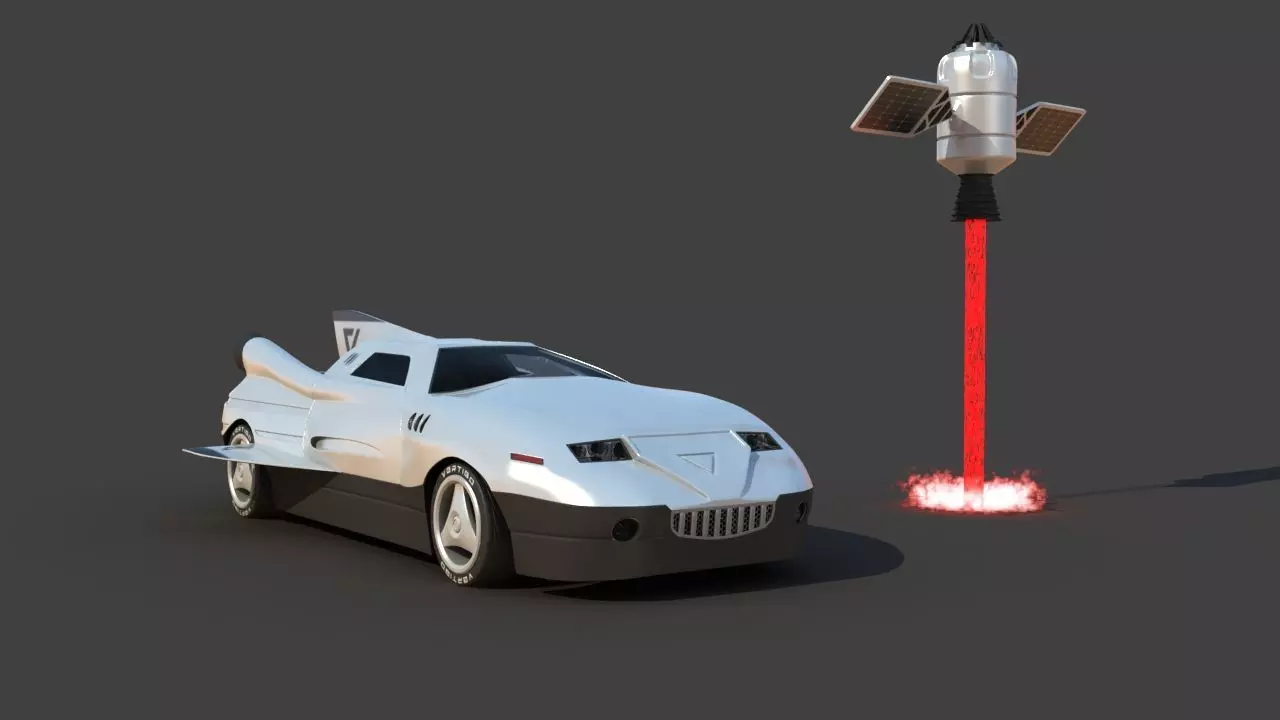 Futuristic Jet Car 3D model_1