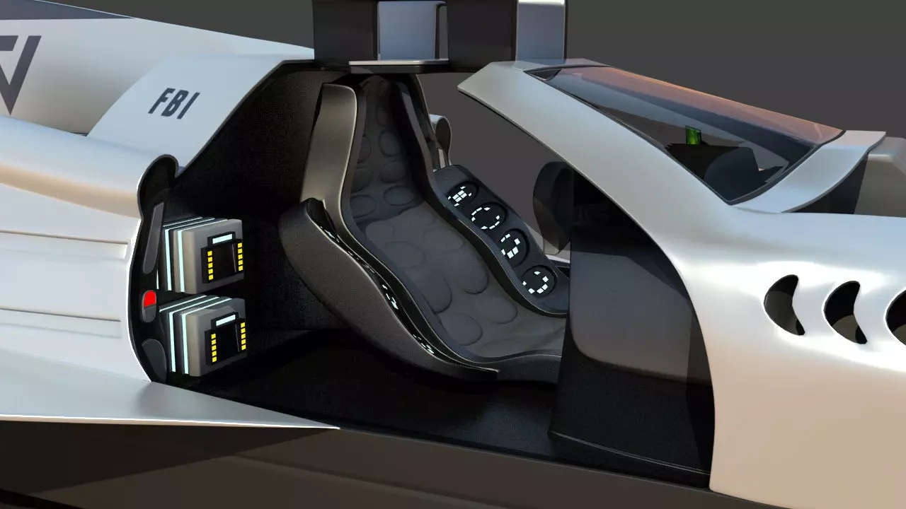 Futuristic Jet Car 3D model_16