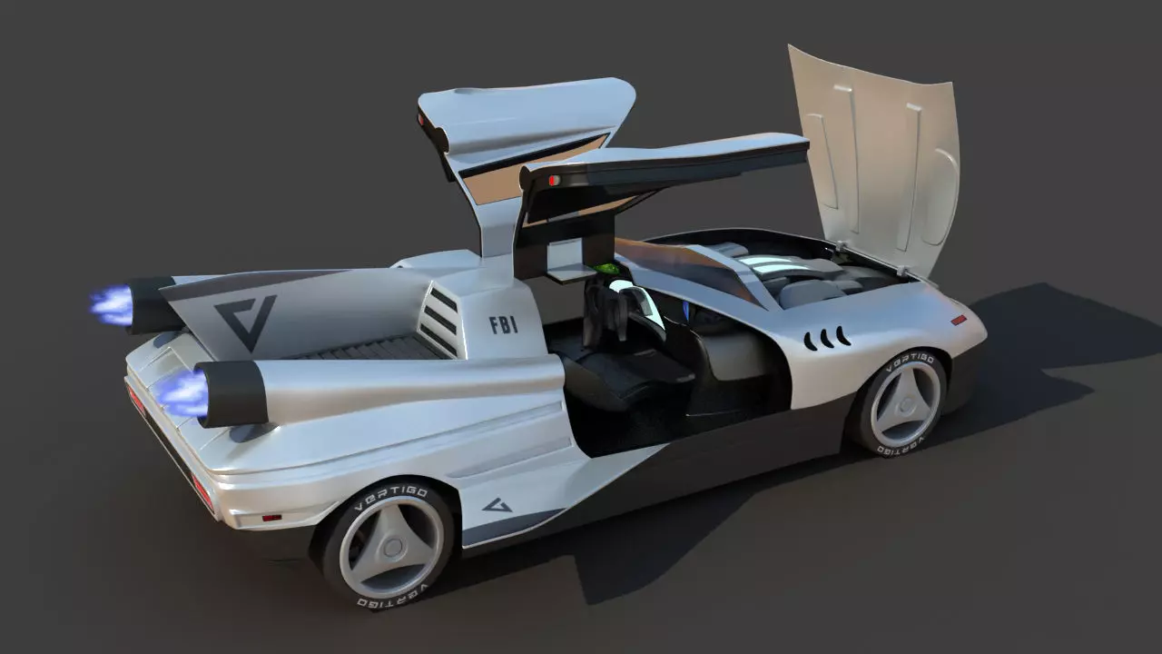 Futuristic Jet Car 3D model_13