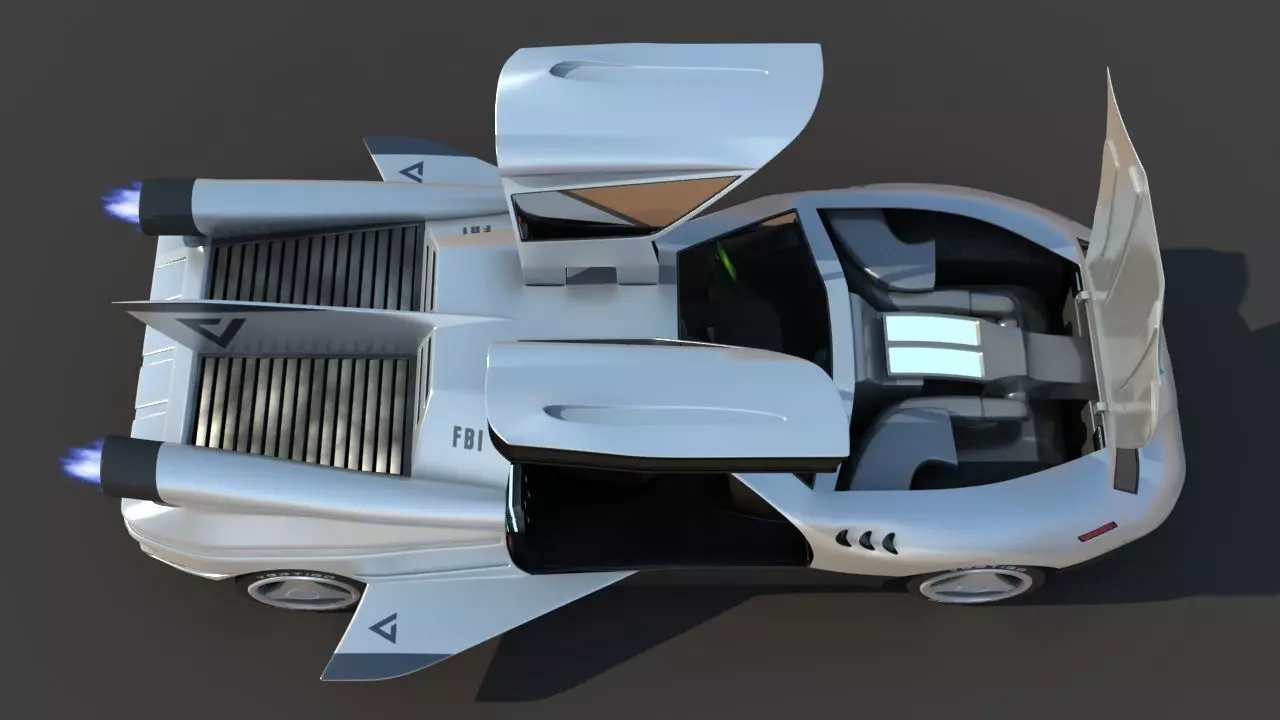 Futuristic Jet Car 3D model_14