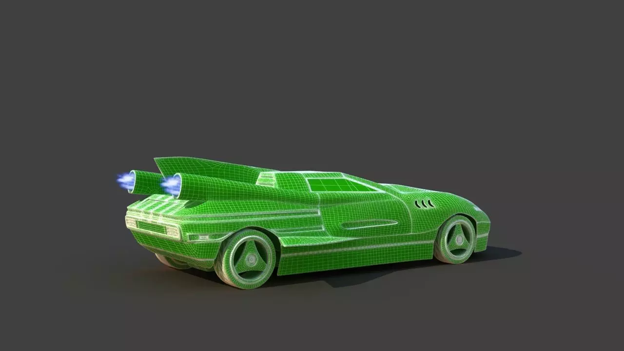 Futuristic Jet Car 3D model_30