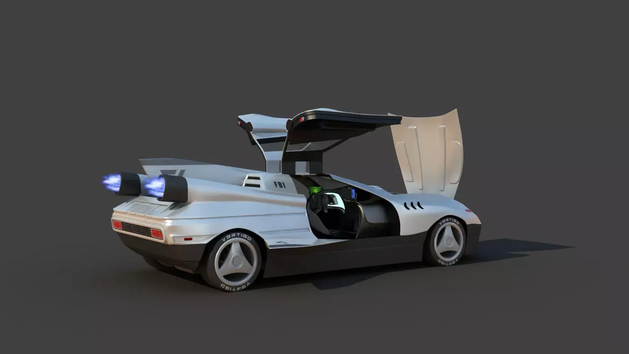 Futuristic Jet Car 3D model_12
