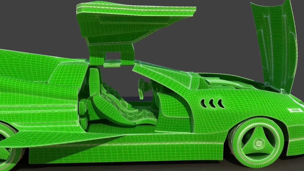 Futuristic Jet Car 3D model_39