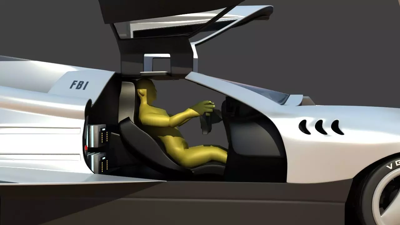 Futuristic Jet Car 3D model_18