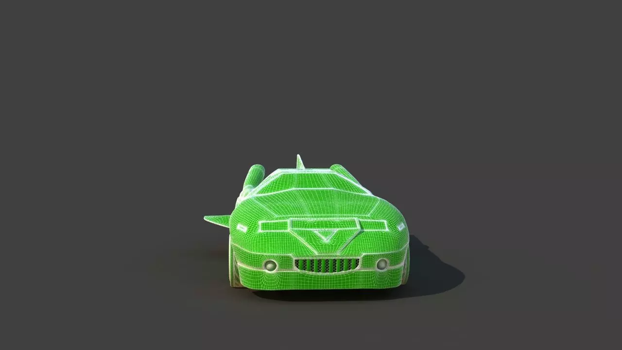 Futuristic Jet Car 3D model_38