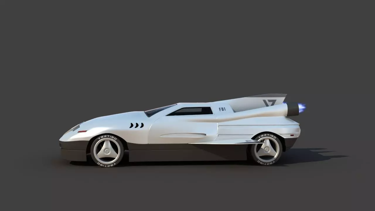 Futuristic Jet Car 3D model_7