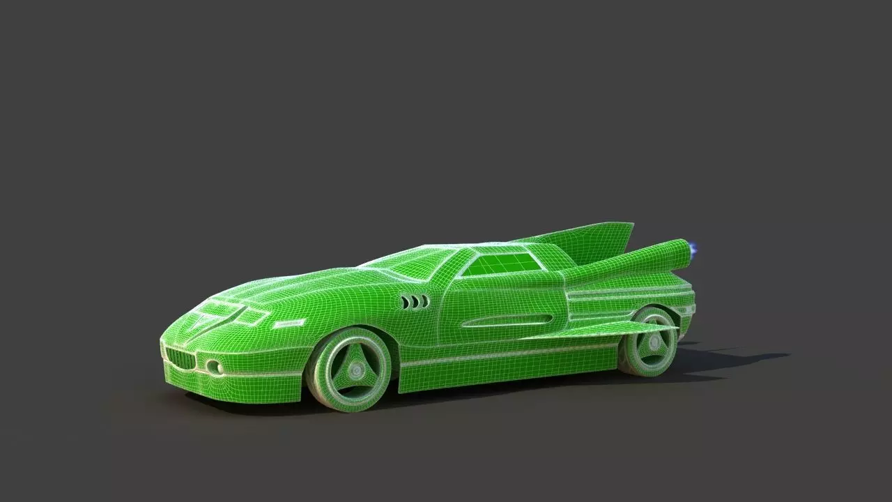 Futuristic Jet Car 3D model_36