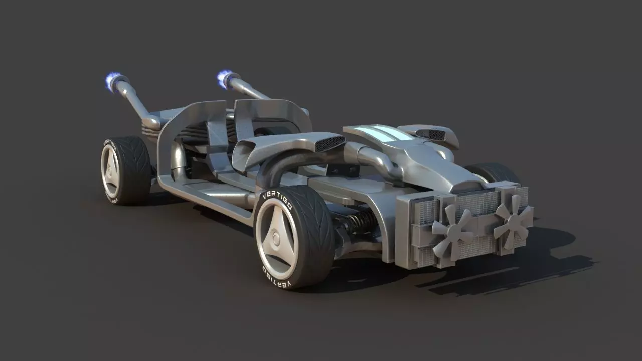 Futuristic Jet Car 3D model_21