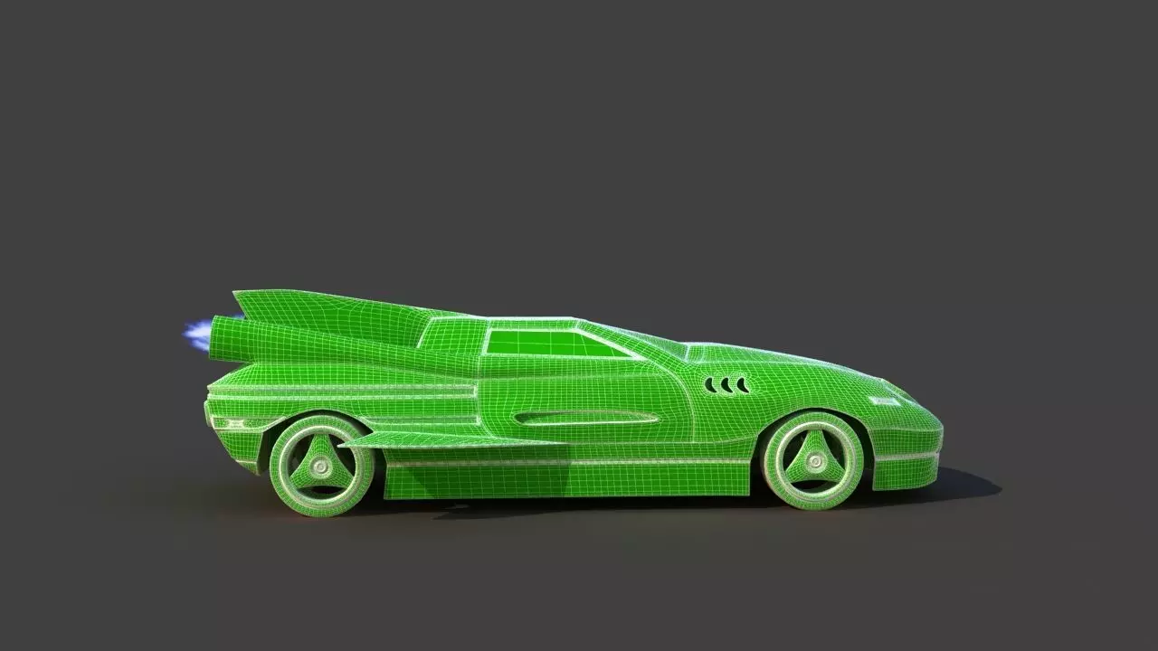 Futuristic Jet Car 3D model_29