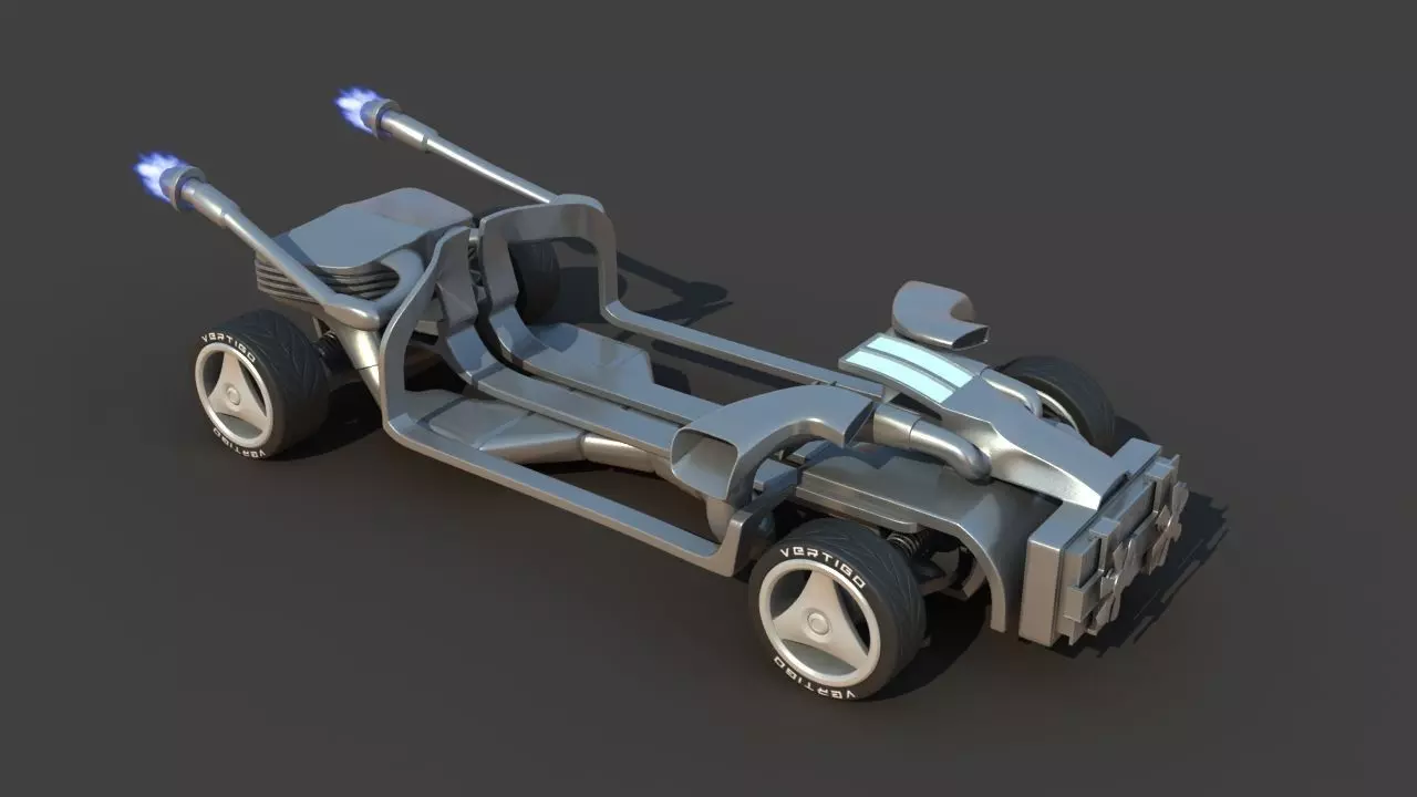 Futuristic Jet Car 3D model_20