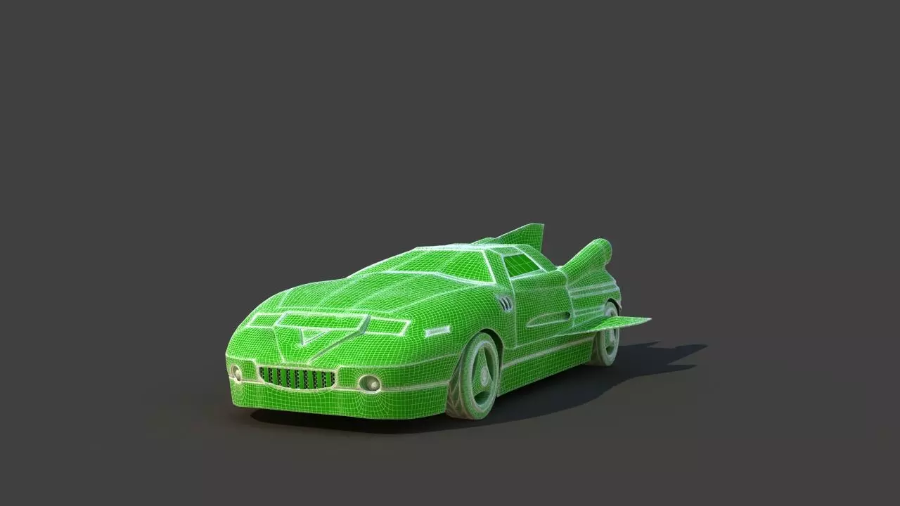 Futuristic Jet Car 3D model_37