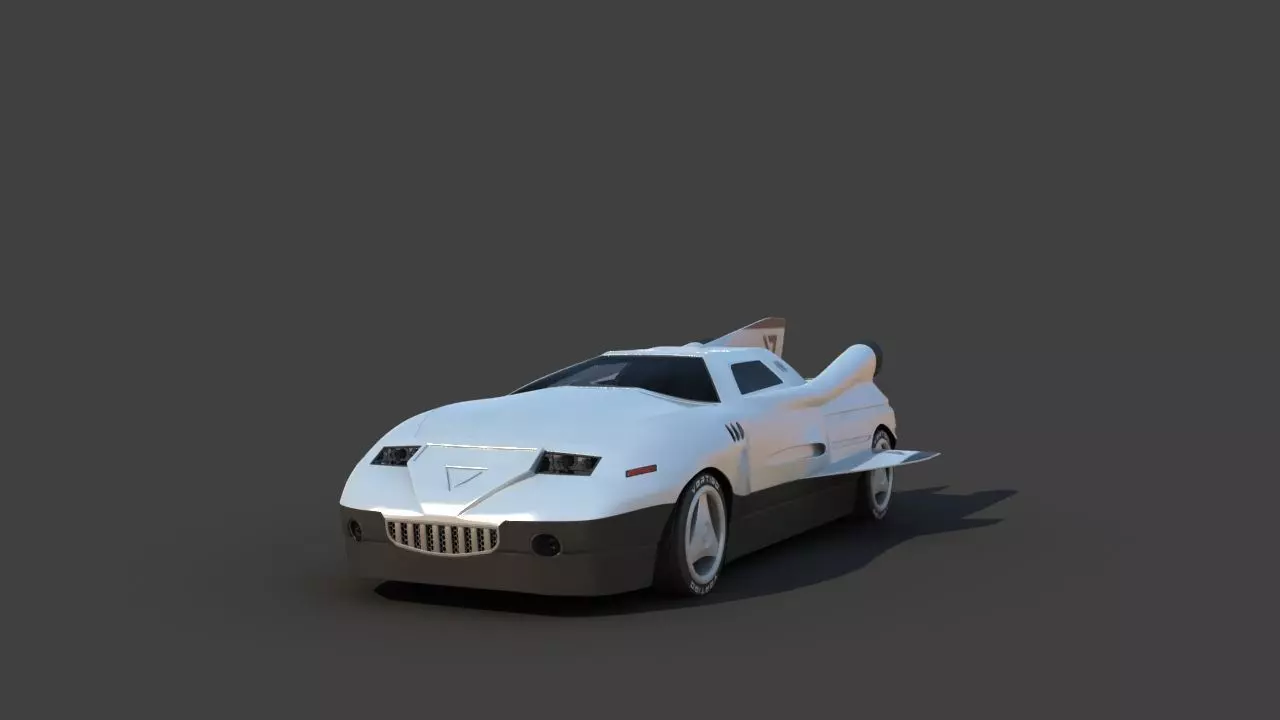Futuristic Jet Car 3D model_9