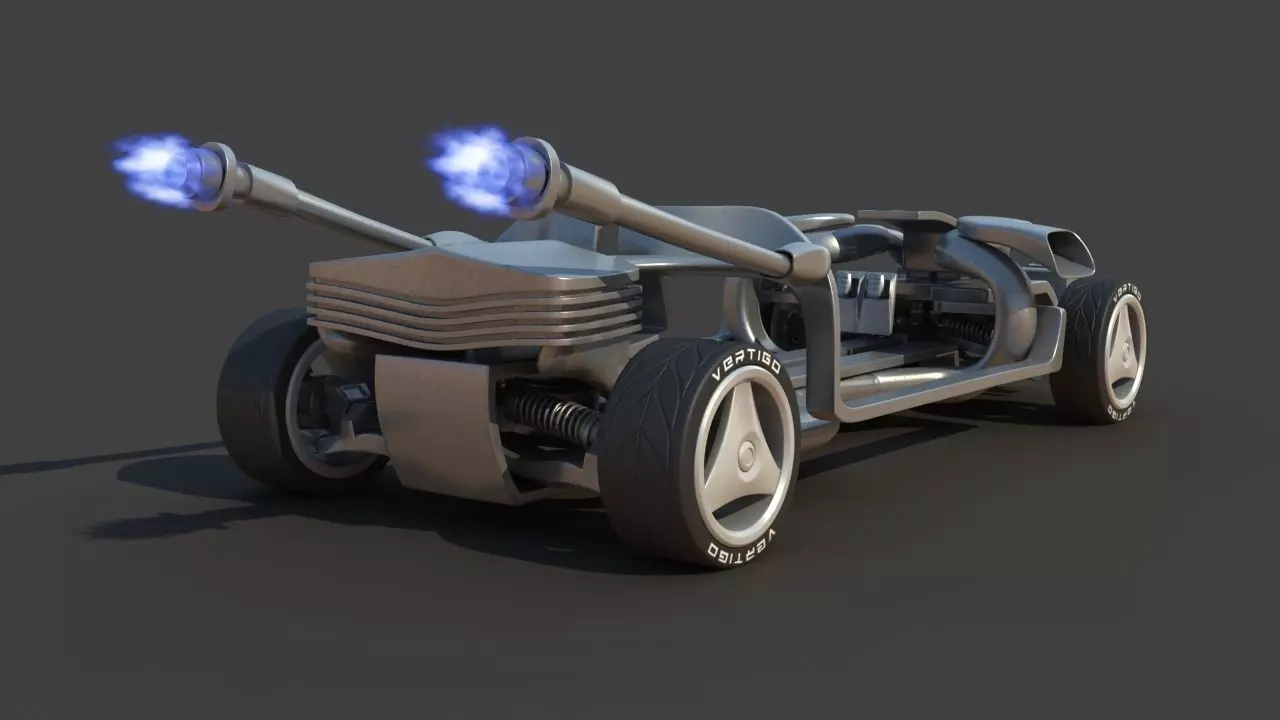 Futuristic Jet Car 3D model_22