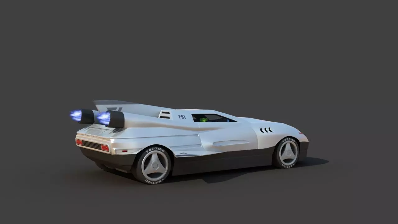 Futuristic Jet Car 3D model_3