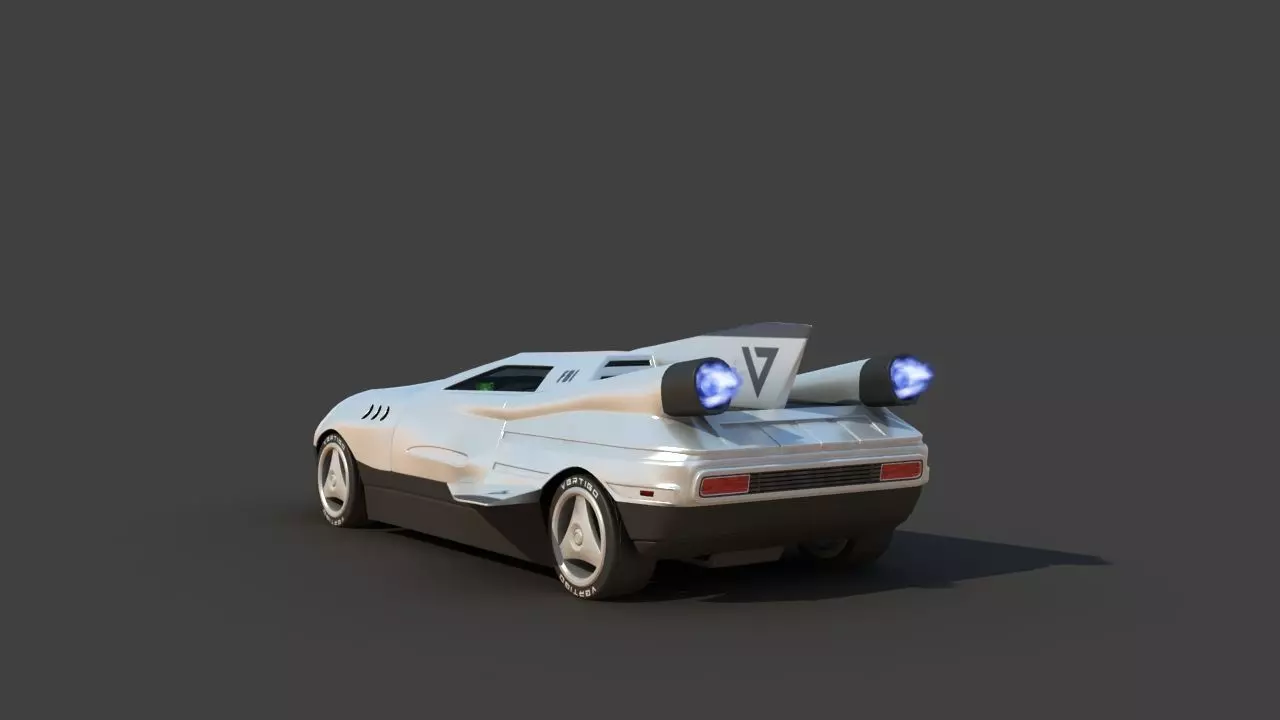 Futuristic Jet Car 3D model_6