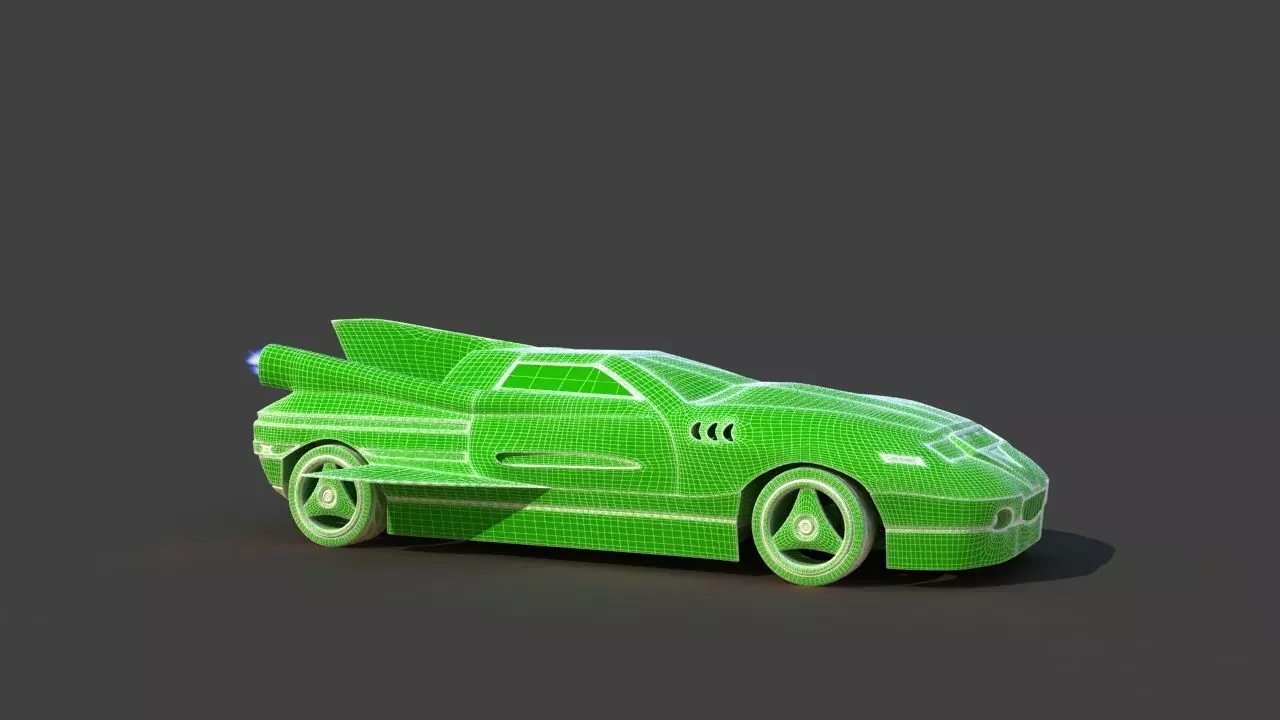 Futuristic Jet Car 3D model_28