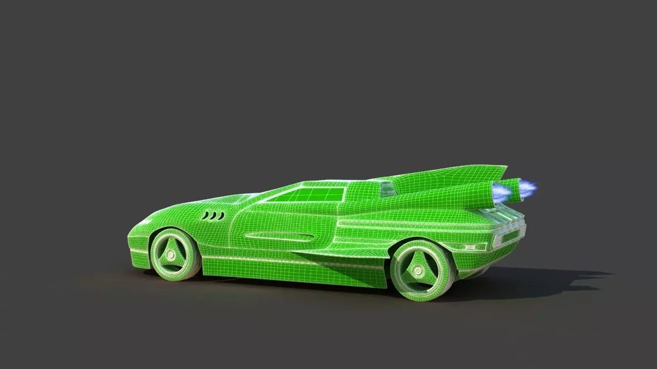 Futuristic Jet Car 3D model_34