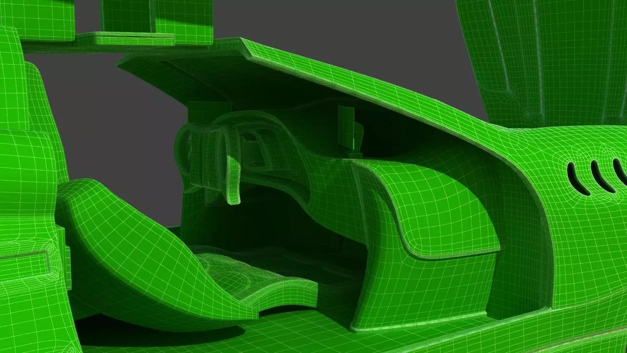 Futuristic Jet Car 3D model_40