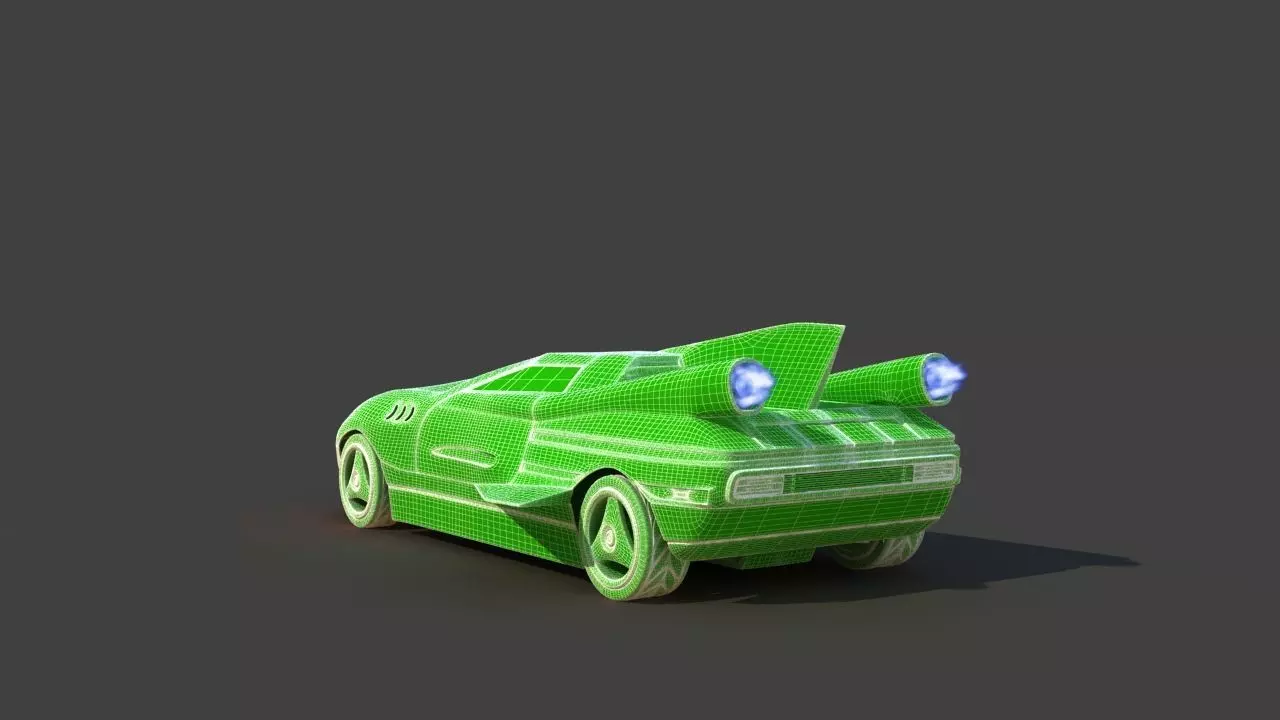 Futuristic Jet Car 3D model_33