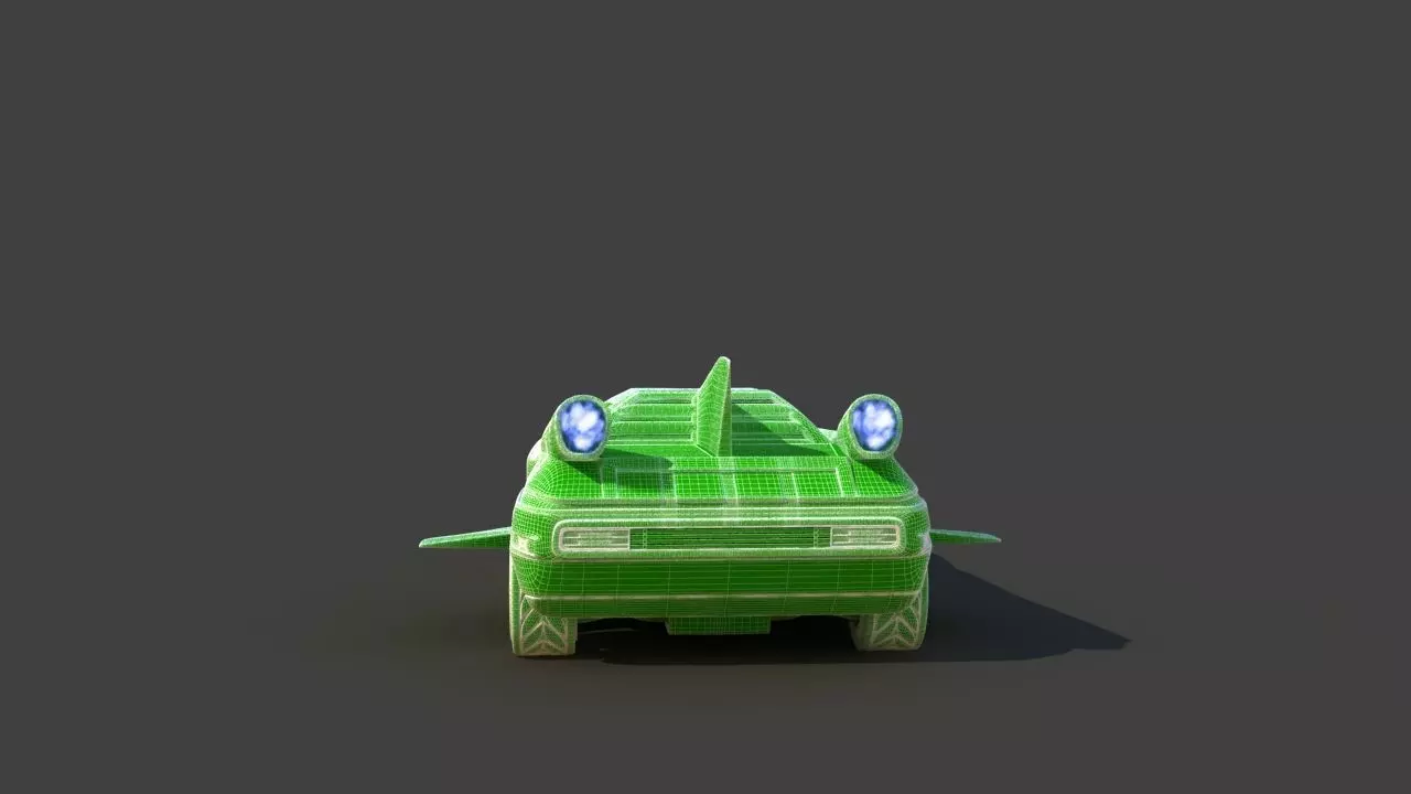 Futuristic Jet Car 3D model_32