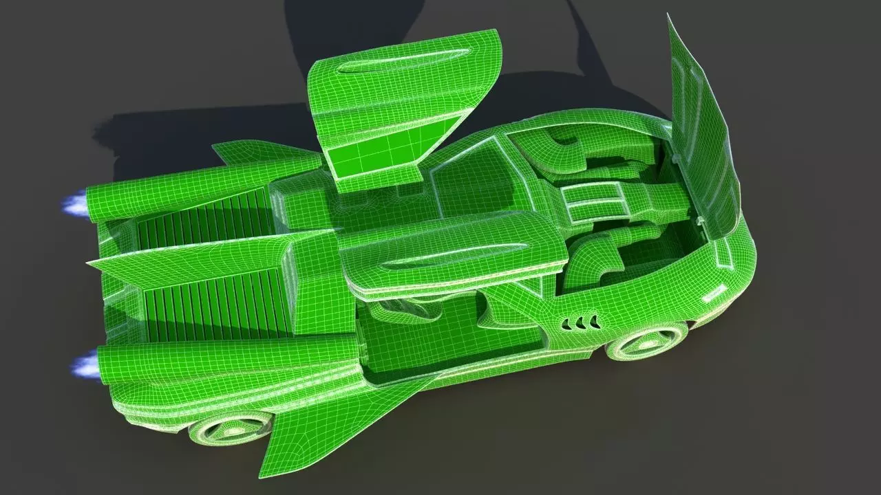 Futuristic Jet Car 3D model_41