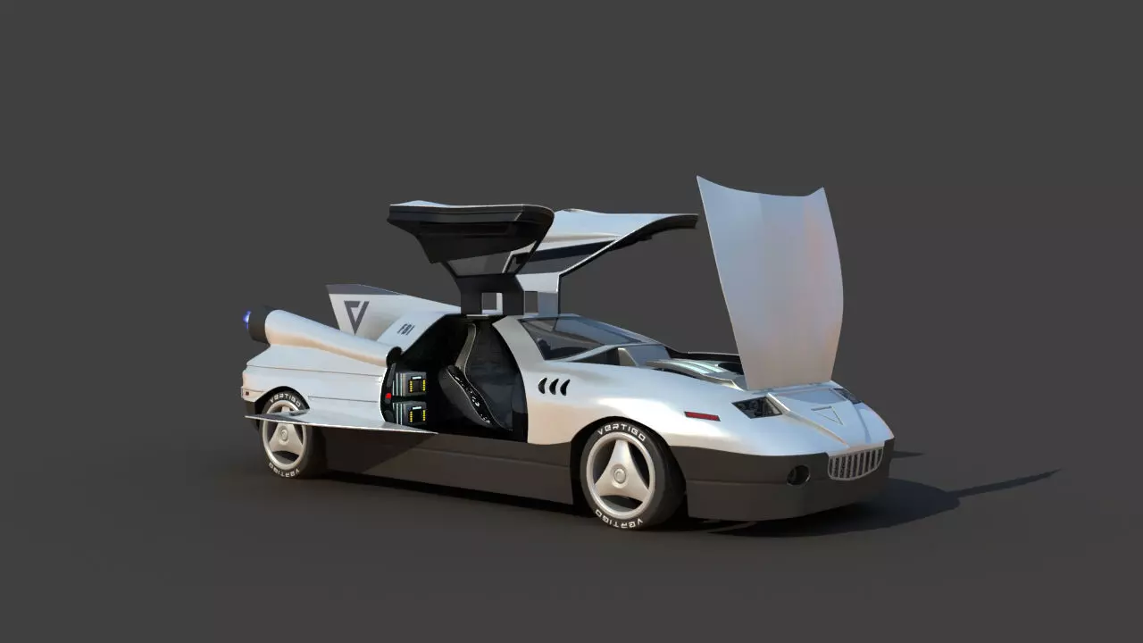 Futuristic Jet Car 3D model_11