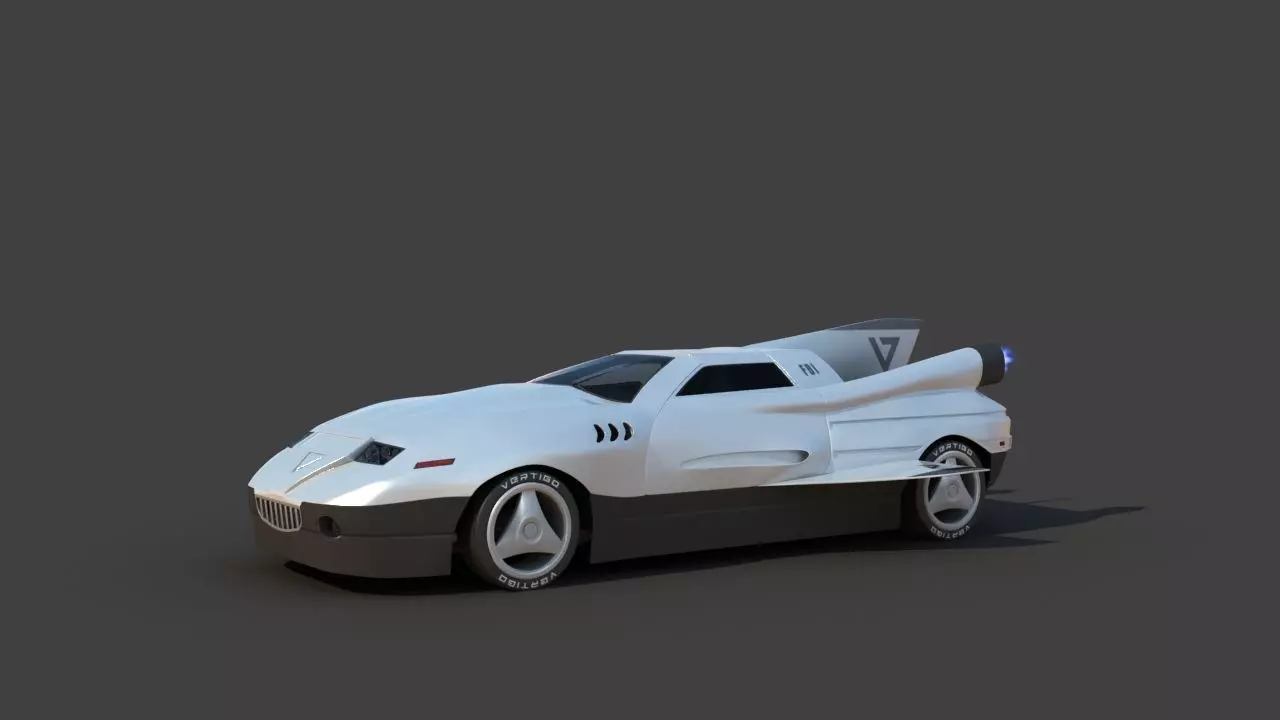 Futuristic Jet Car 3D model_8