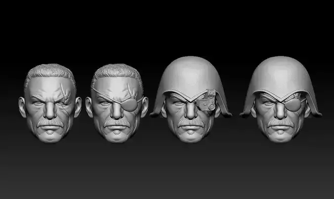 Major Bludd Headsculpt for Action Figures 3D print model