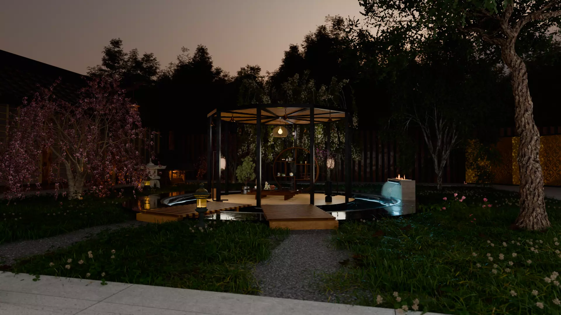Japanese Garden Pavilion Photorealistic 3D Visualization 3D model_2
