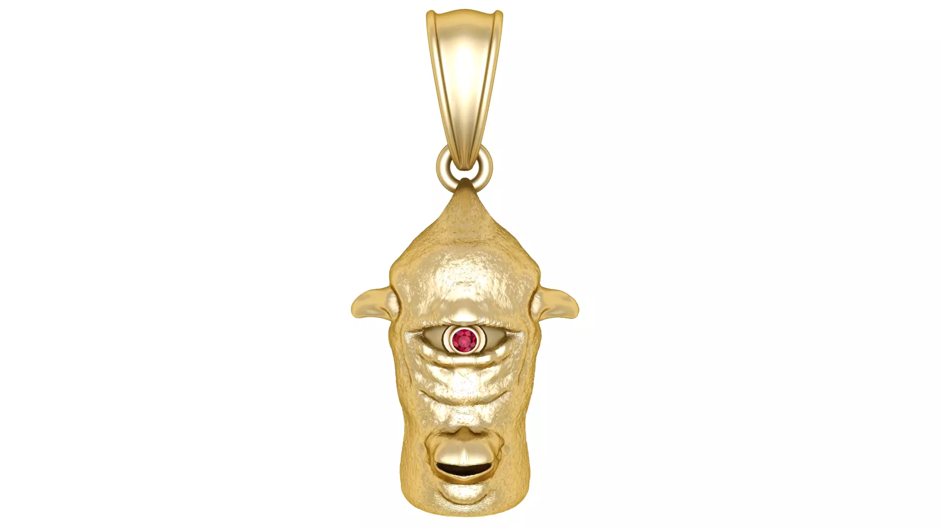 Cyclops head gold pendant 3D print model_0