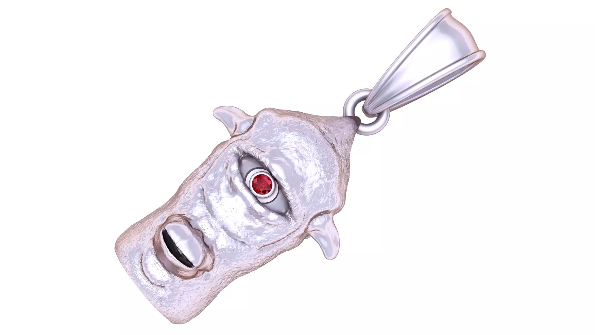 Cyclops head gold pendant 3D print model_2