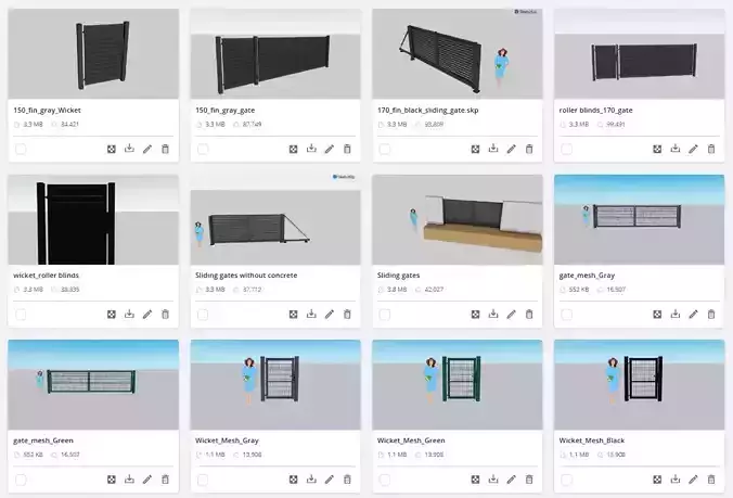 Pack of 91 Gate and Wicket Models