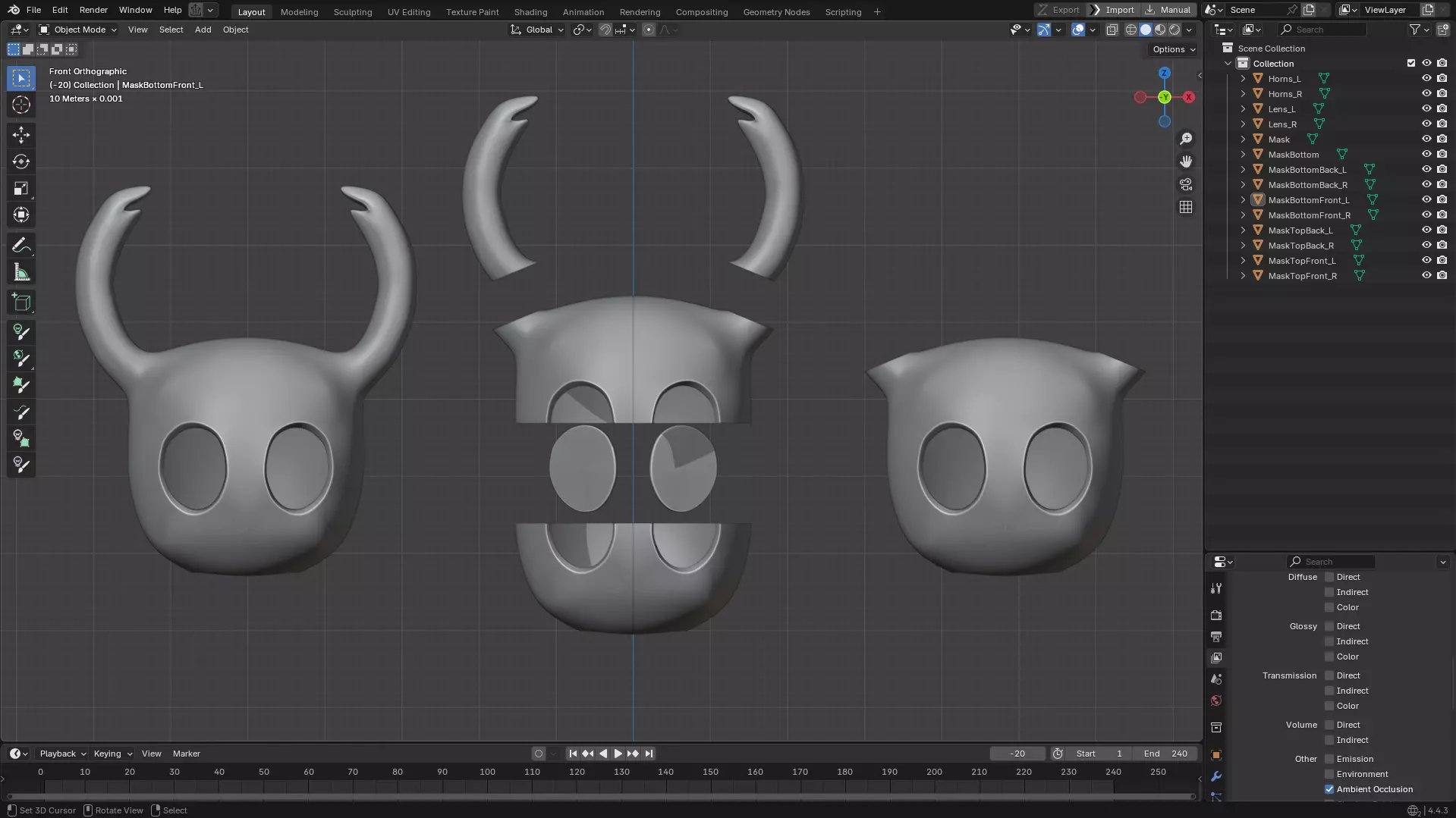 Hollow Knight The Knight Mask for Cosplay 3D print model_11