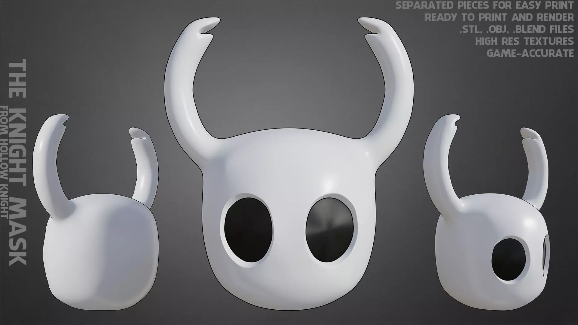 Hollow Knight The Knight Mask for Cosplay 3D print model_0