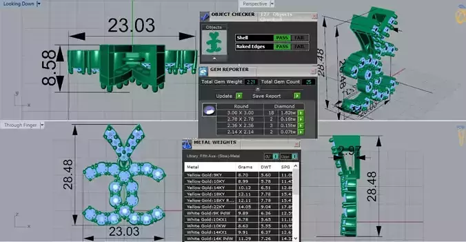 Yellow Gold STL 3dm Pendant with Diamonds Model jp0048