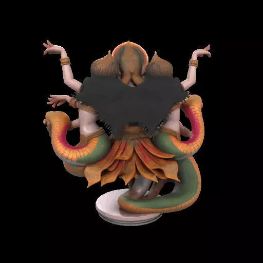 2022 Indian Serpent Woman Dancer on Pedestal 3D print model_8