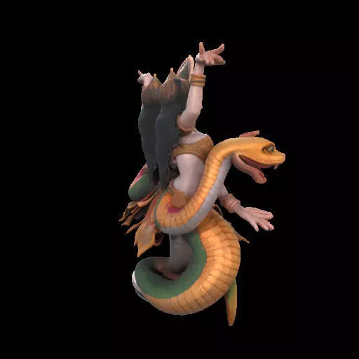 2022 Indian Serpent Woman Dancer on Pedestal 3D print model_29