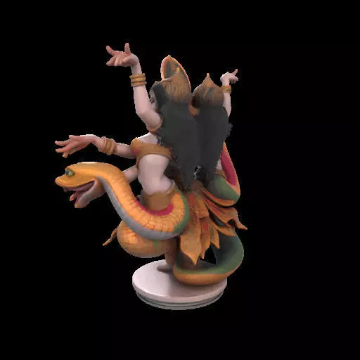 2022 Indian Serpent Woman Dancer on Pedestal 3D print model_13