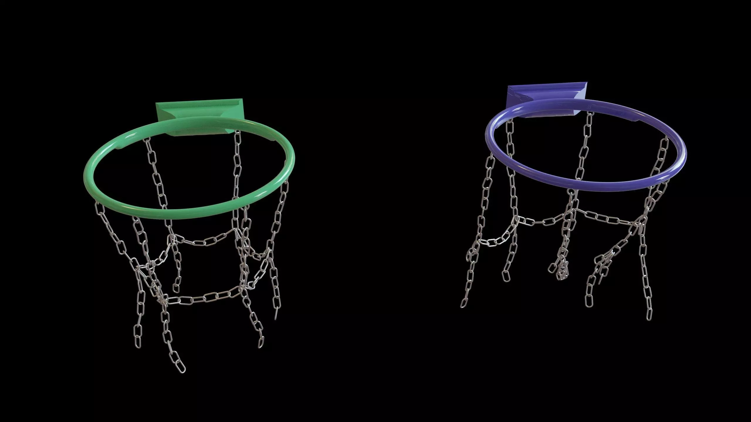 Basketball hoop net chain and cloth animation 10 assets Low-poly 3D model_6