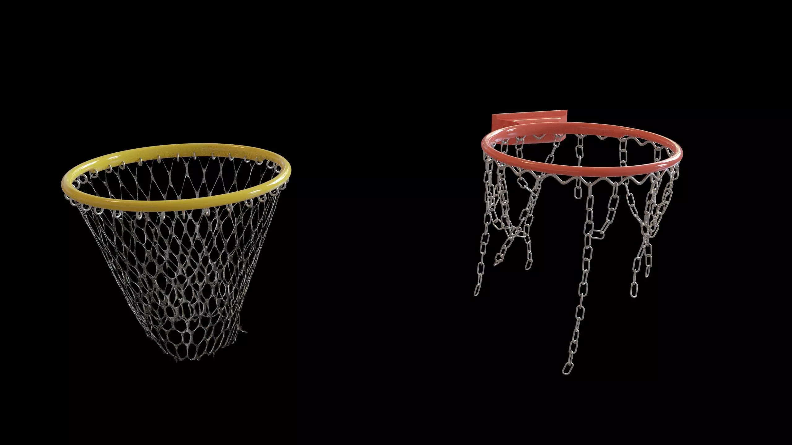 Basketball hoop net chain and cloth animation 10 assets Low-poly 3D model_3