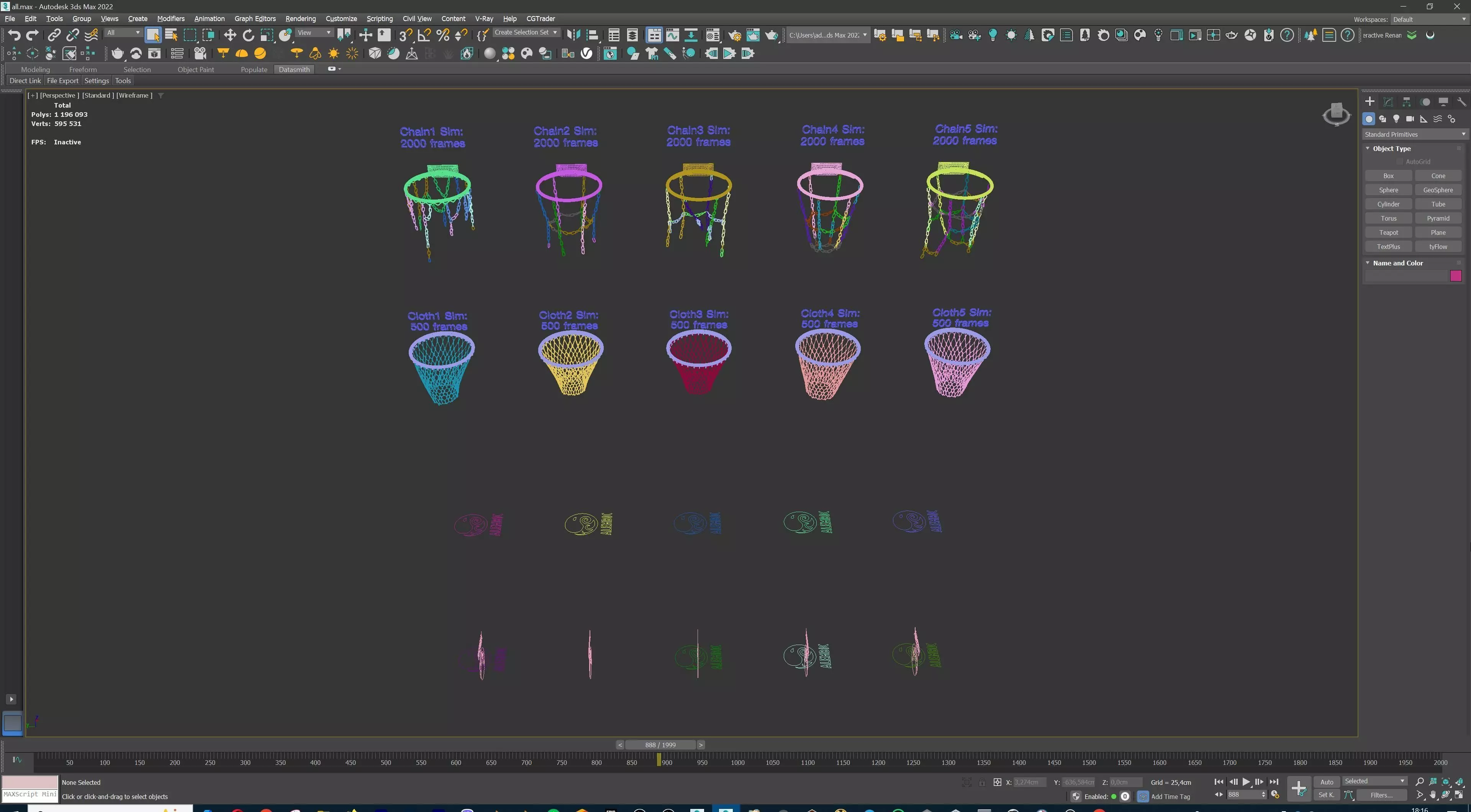 Basketball hoop net chain and cloth animation 10 assets Low-poly 3D model_45