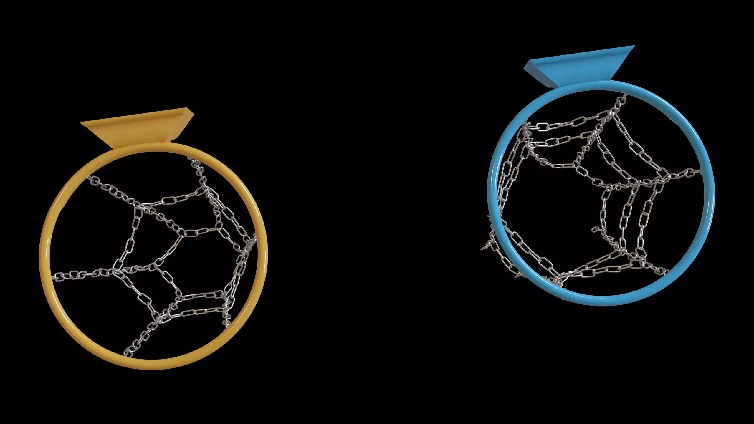 Basketball hoop net chain and cloth animation 10 assets Low-poly 3D model_11